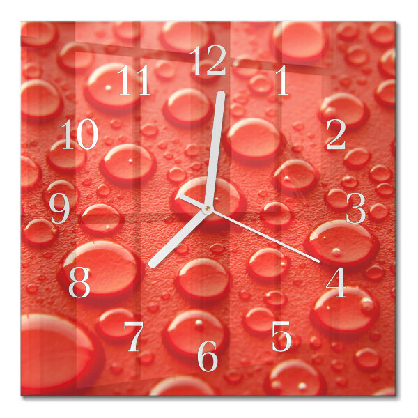 Quadrato orologio quadrato in vetro Gocce d'acqua