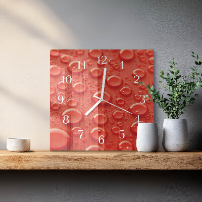 Quadrato orologio quadrato in vetro Gocce d'acqua