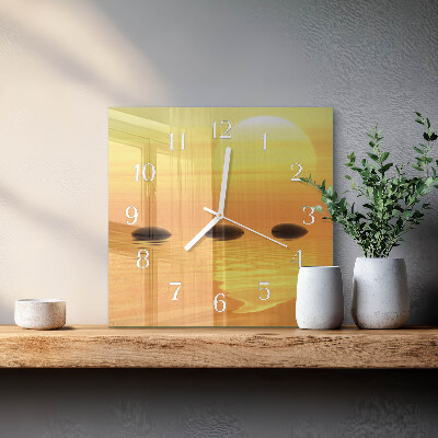 Orologio da parete quadrato Sole sull'acqua