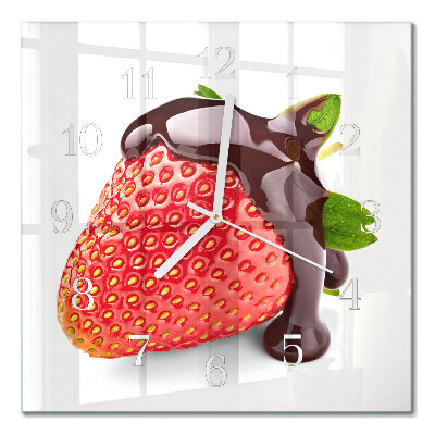 Orologio in vetro decorativo quadrato Cioccolato alla fragola