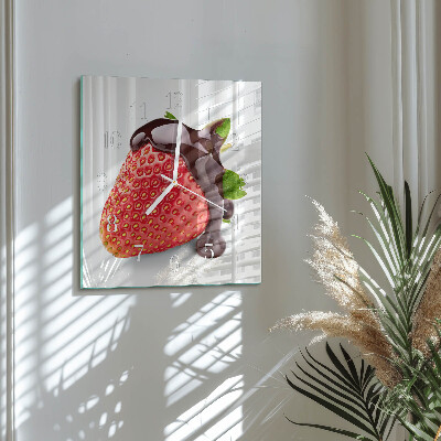 Orologio in vetro decorativo quadrato Cioccolato alla fragola