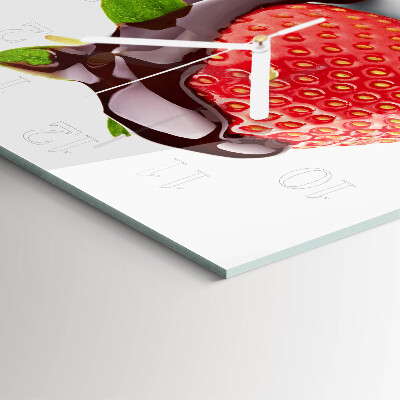 Orologio in vetro decorativo quadrato Cioccolato alla fragola