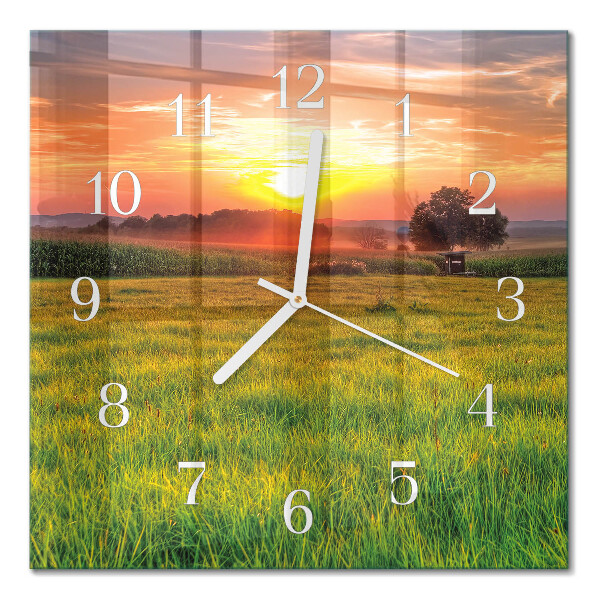 Orologio da parete quadrato Paesaggio prativo