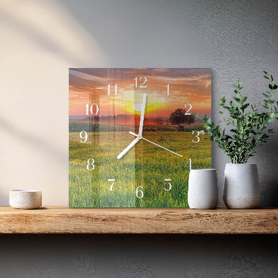 Orologio da parete quadrato Paesaggio prativo