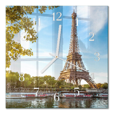 Quadrato orologio quadrato in vetro Torre Eiffel Parigi