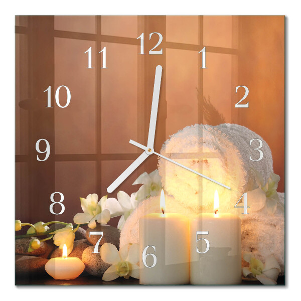 Orologio da parete quadrato Candele da spa