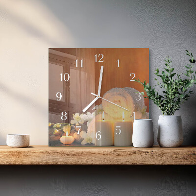 Orologio da parete quadrato Candele da spa