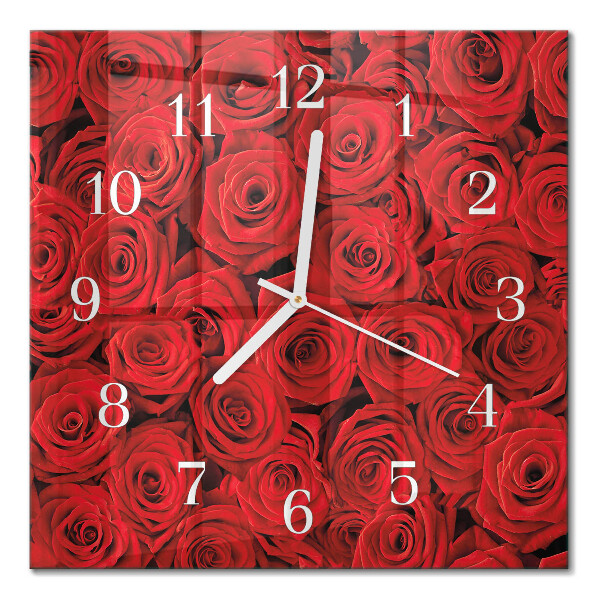 Orologio in vetro decorativo quadrato Rose
