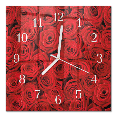 Orologio in vetro decorativo quadrato Rose
