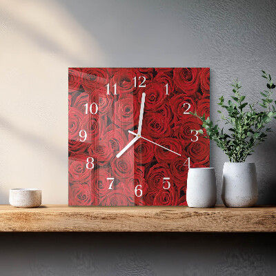 Orologio in vetro decorativo quadrato Rose