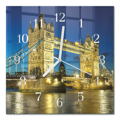 Quadrato orologio quadrato in vetro Ponte di Londra