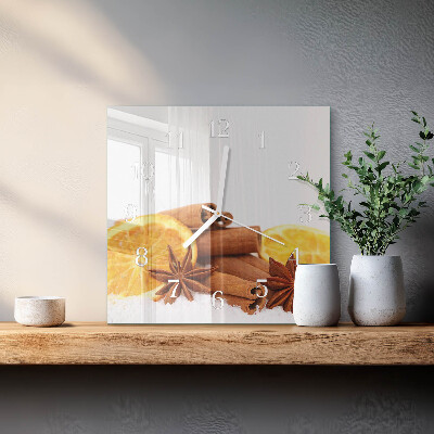 Orologio in vetro decorativo quadrato Vaniglia con limone