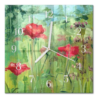 Quadrato orologio Papaveri