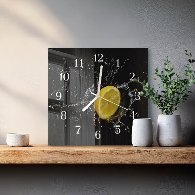 Quadrato orologio quadrato in vetro Agrumi