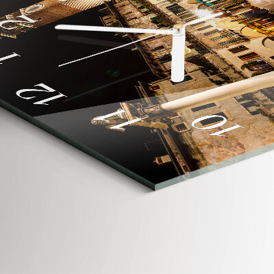 Quadrato orologio quadrato in vetro Città notturna