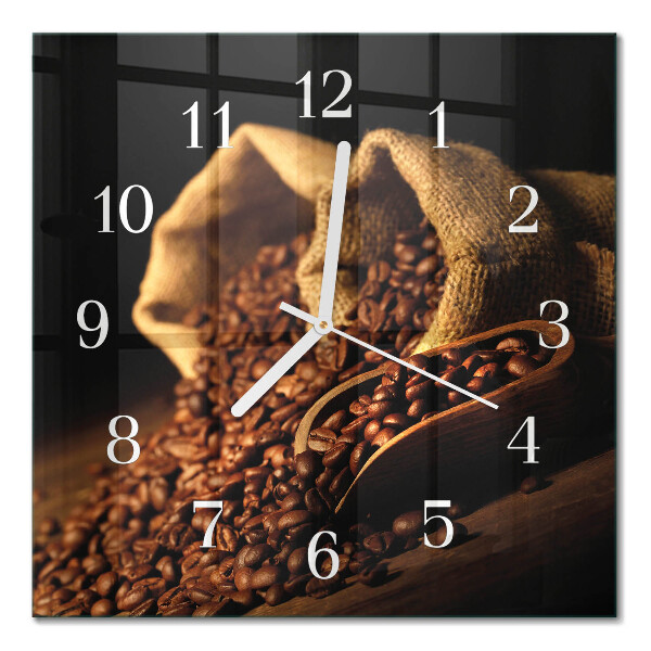 Orologio da parete quadrato Chicchi di caffè