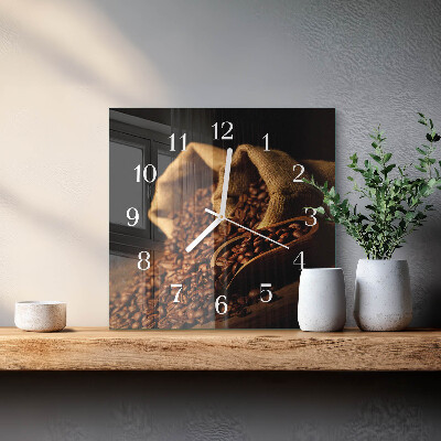 Orologio da parete quadrato Chicchi di caffè