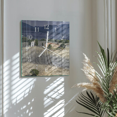 Orologio in vetro decorativo quadrato Paesaggio