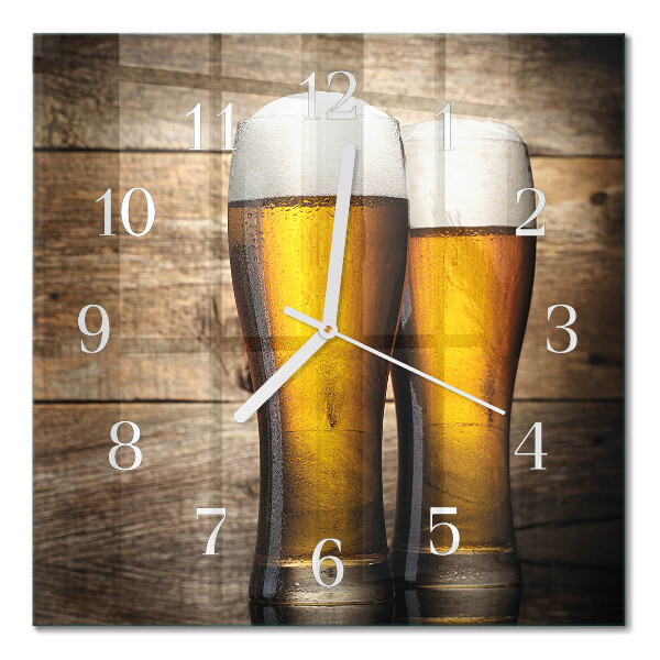 Quadrato orologio quadrato in vetro Birra