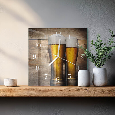 Quadrato orologio quadrato in vetro Birra