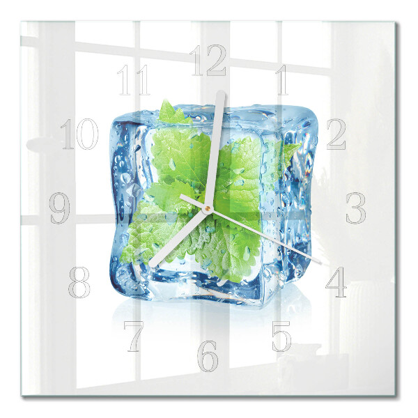 Orologio in vetro decorativo quadrato Menta ghiacciata