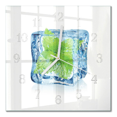 Orologio in vetro decorativo quadrato Menta ghiacciata