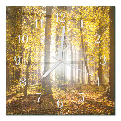 Orologio in vetro decorativo quadrato Autunno nella foresta