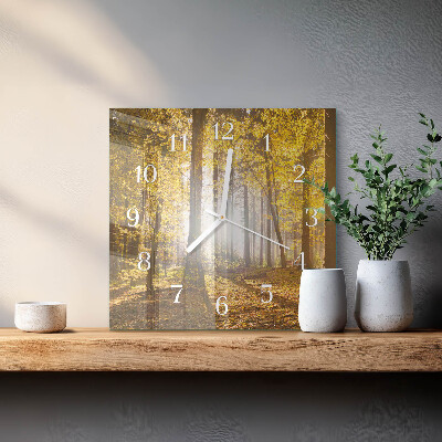 Orologio in vetro decorativo quadrato Autunno nella foresta