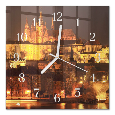 Orologio in vetro decorativo quadrato Praga
