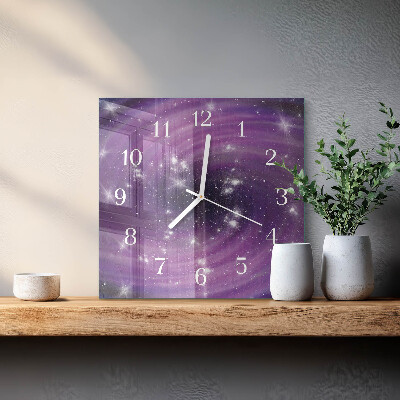 Quadrato orologio quadrato in vetro Astrazione