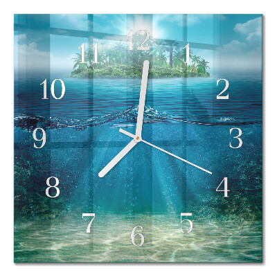 Orologio in vetro decorativo quadrato Fondale marino