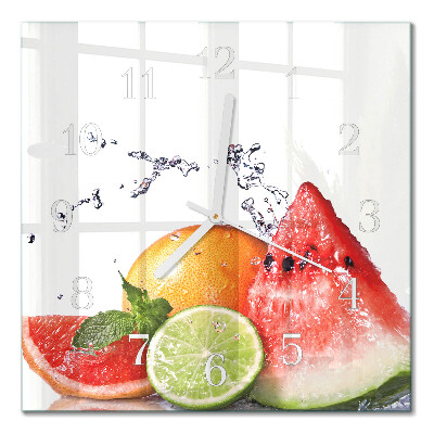 Orologio in vetro decorativo quadrato Frutta