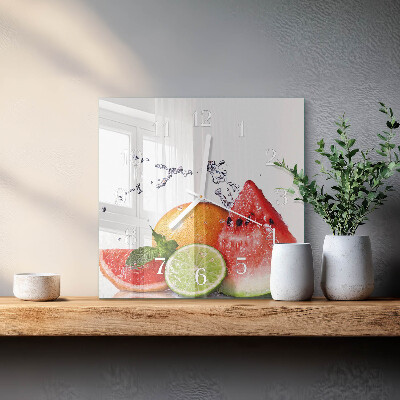Orologio in vetro decorativo quadrato Frutta