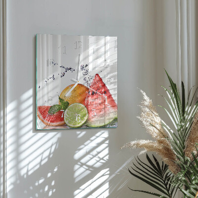 Orologio in vetro decorativo quadrato Frutta