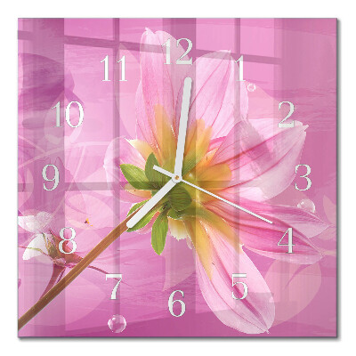 Quadrato orologio quadrato in vetro Fiore