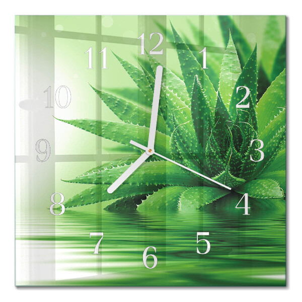 Orologio in vetro decorativo quadrato Aloe