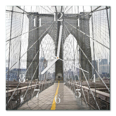 Quadrato orologio quadrato in vetro Ponte di Brooklyn