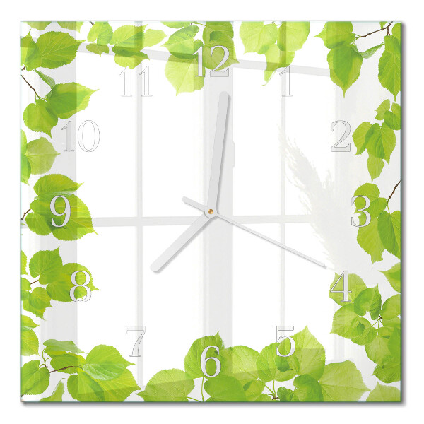 Quadrato orologio Foglie