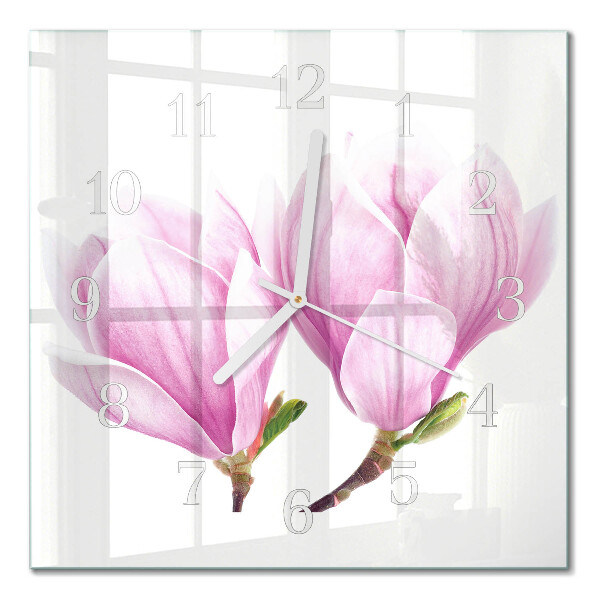 Orologio in vetro decorativo quadrato Magnolia