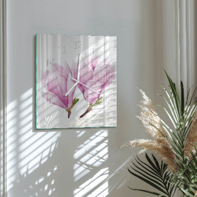 Orologio in vetro decorativo quadrato Magnolia