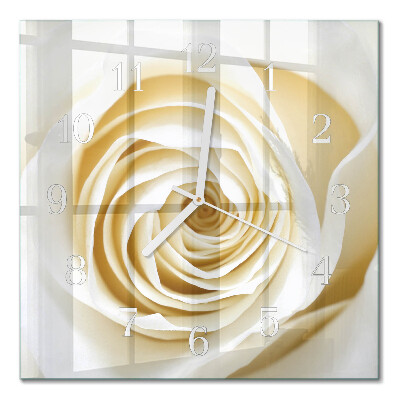 Quadrato orologio quadrato in vetro Rosa