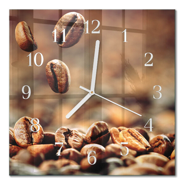 Orologio da parete quadrato Chicchi di caffè