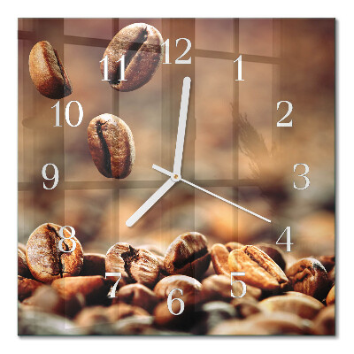 Orologio da parete quadrato Chicchi di caffè