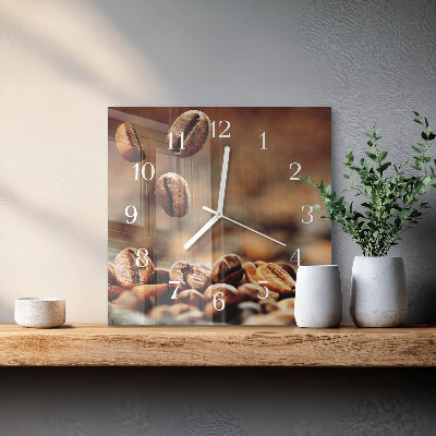 Orologio da parete quadrato Chicchi di caffè