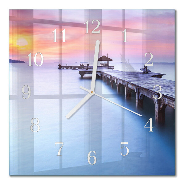 Orologio da parete quadrato Ponte di legno
