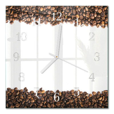 Quadrato orologio quadrato in vetro Chicchi di caffè