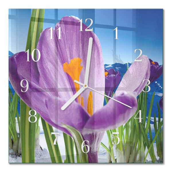 Orologio in vetro decorativo quadrato Primavera