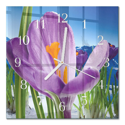Orologio in vetro decorativo quadrato Primavera