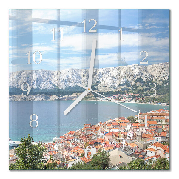 Orologio in vetro decorativo quadrato Baia