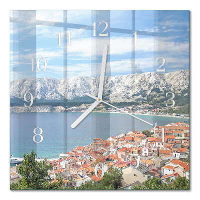 Orologio in vetro decorativo quadrato Baia